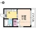 京都市北区 紫野下御輿町（北大路駅） 3階 １Kの間取り図