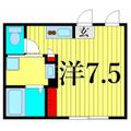 カレラパーク ２０１ ワンルームの間取り図