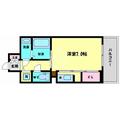 ジュネーゼグラン上本町 3階 ワンルームの間取り図