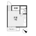 ヴィラ幡ヶ谷 ２０８号室 ワンルームの間取り図
