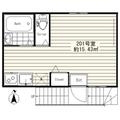 新宿区 天神町（神楽坂駅） 2階 ワンルームの間取り図