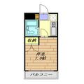 諏訪コーポ川崎　４０３号室 403 １Kの間取り図