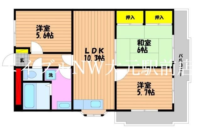 アットホーム グランデュール今２号館 4階 ３ｌｄｋ 提供元 ｂｒｕｎｏ不動産 株 エイブルネットワーク大元駅前店 岡山 市北区の賃貸マンション