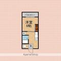 クロノス上福岡 ＥＡＳＴ２ １Kの間取り図