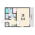 ヘーベル湊川 3階 １Kの間取り図