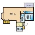 ドームサウス ２０２ ワンルームの間取り図