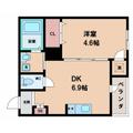 ＧＲＡＮＤＩＲ　林寺 3階 １DKの間取り図