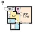 Ｋ’Ｓ　ＨＯＵＳＥ　２ １０３ １Kの間取り図