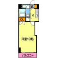 キザキパレス藤崎 ４０３ １Kの間取り図