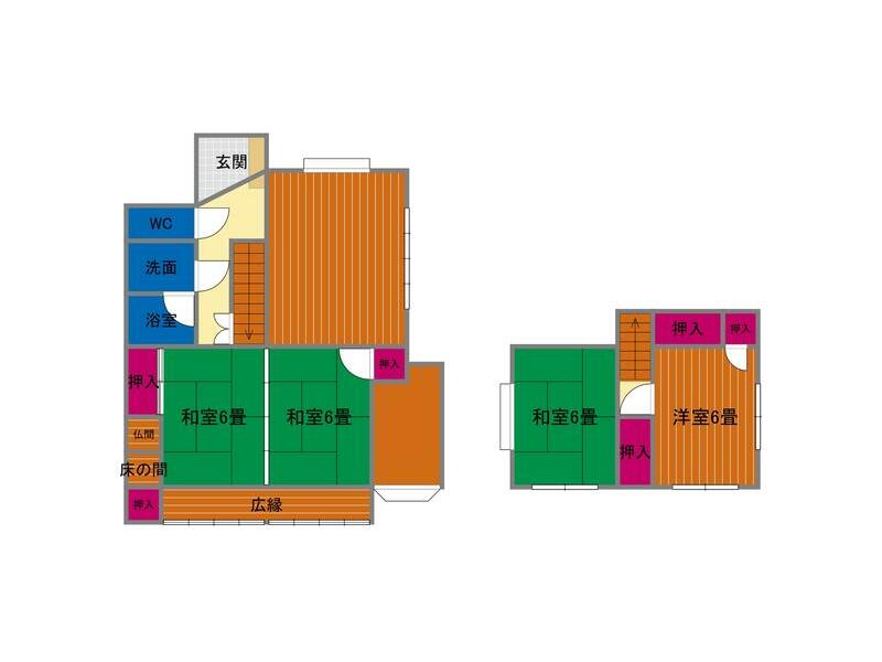 Iwakuni City, Yuu-cho Chidori-ga-oka 1-chome (Yuu Station) 2-story building 4LDK