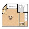 京橋ファインビル 4階 ワンルームの間取り図