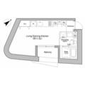 プラウドフラット新宿御苑 ４０２ ワンルームの間取り図