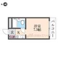 尼崎市 南武庫之荘３丁目（武庫之荘駅） 2階 １Kの間取り図