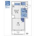 ＨＦ三田レジデンスⅡ ０８０４ １DKの間取り図