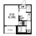 ＭＥＬＬＡＳ元加治 1階 １Kの間取り図