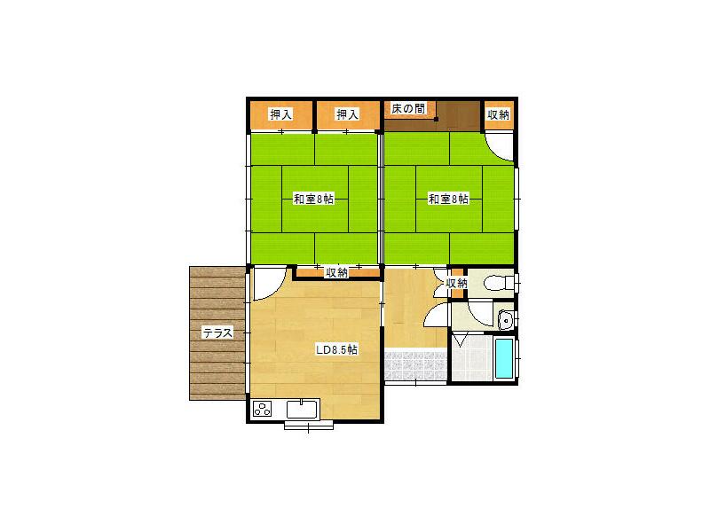 Shimonoseki City, Chofu Nakanomachi (Chofu Station) 1-story 2DK