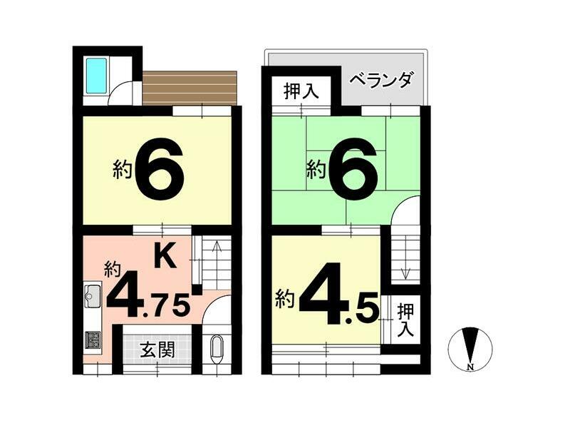 Hayanonochou, Saeki Iwaya no Uchi, Kameoka City, 2-story, 3K