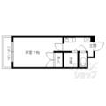 サンライズ渕田 ４０１ １Kの間取り図