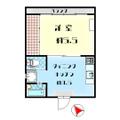 静岡市葵区 駒形通１丁目（静岡駅） 2階 １DKの間取り図
