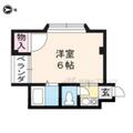 京都市北区 紫野中柏野町（北野白梅町駅） 2階 １Kの間取り図