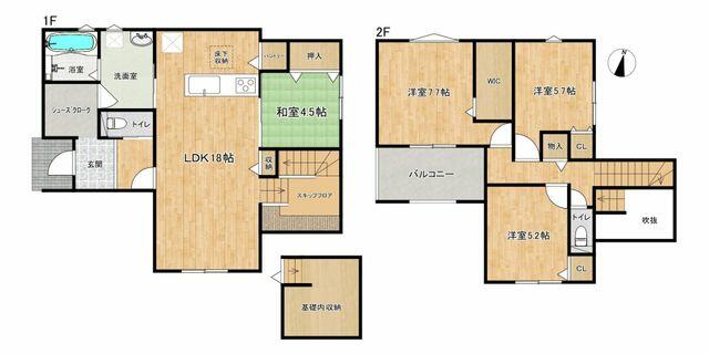 大分市 大字津守（滝尾駅） 2階建 ４ＬＤＫ