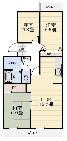 アットホーム】パストラルKIDA 306 3LDK（提供元：(株