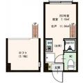 ｃｏｃｏｔｅｒｒａｃｅ ２０３ ワンルームの間取り図
