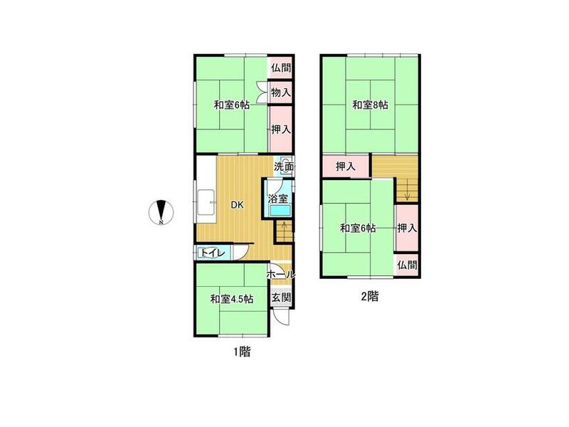 2-chome, Tatsuta, Ikaruga-cho, Ikoma-gun (Horyuji Sta.) 2F 4DK

2,000,000 yen
