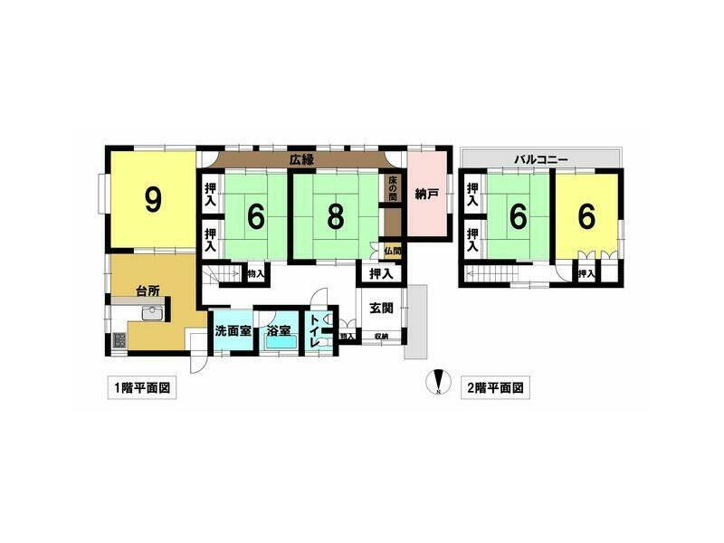 Mihama Town, Namu District, Oaza Shihara (Kojiyama Station) 2-story building 6K