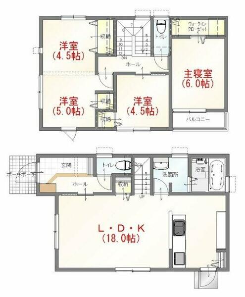 大分市 森町西５丁目（鶴崎駅） 2階建 ４ＬＤＫ
