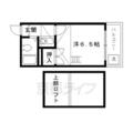 京都市北区 紫野南舟岡町（北大路駅） 2階 １Kの間取り図