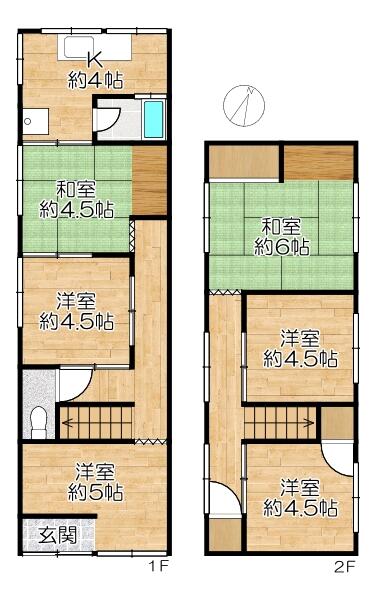 Kobe City, Nagata Ward, Haginomachi 1-chome (Maruyama Station), 2-story building, 6K &mdash; photo 3