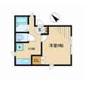 フラット城山 ２０１ １Kの間取り図