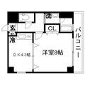 御所西エクセル三宅 ２０７ １DKの間取り図