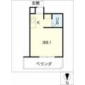 朝日プラザアクシス東別院 2階 ワンルームの間取り図