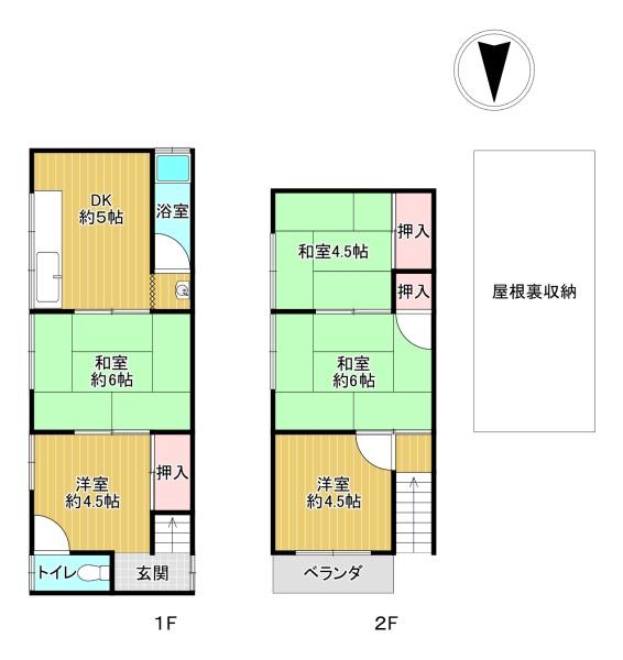 1-chome, Niwai, Sumiyoshi-ku, Osaka City (near Abiko Station) 2-story building, 5DK &mdash; photo 1