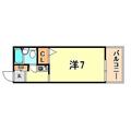 神戸市灘区 福住通５丁目（王子公園駅） 6階 ワンルームの間取り図
