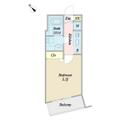 ＤｅＬＣＣＳ田端Ⅲ ０４０２ １Kの間取り図