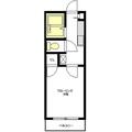 フラットアン １０２ １Kの間取り図