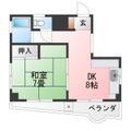ハイツメルン 2階 １DKの間取り図