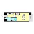 神戸市東灘区 森北町３丁目（甲南山手駅） 6階 １Kの間取り図
