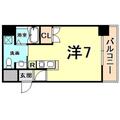 鳴尾マンション ２０５ ワンルームの間取り図