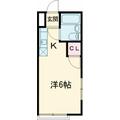 ぽけっとはうす ２０２ ワンルームの間取り図
