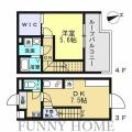 ＳＯＬＡＳＩＡ　ｒｅｓｉｄｅｎｃｅ　千歳船橋Ⅱ 3階～4階部分 １DKの間取り図