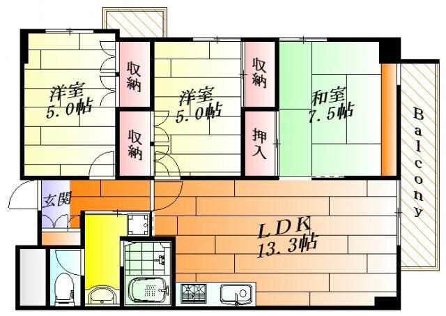 アットホーム コモン山田ｅａｓｔ 5階 ３ｌｄｋ 提供元 株 ユーエルネット 江坂店 吹田市の賃貸マンション