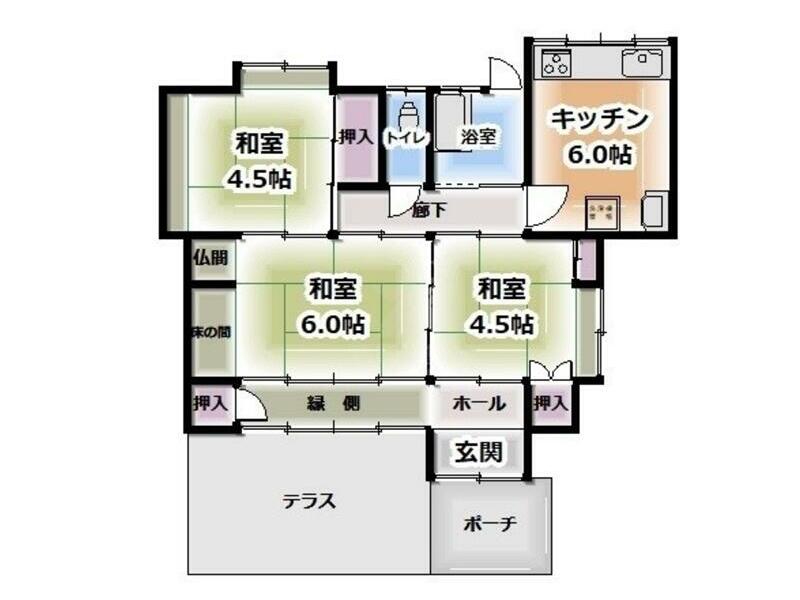 So City, Osumi Town, Iwakawa, single-story building, 3K