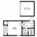 名古屋市昭和区 白金１丁目（東別院駅） 2階 １SKの間取り図