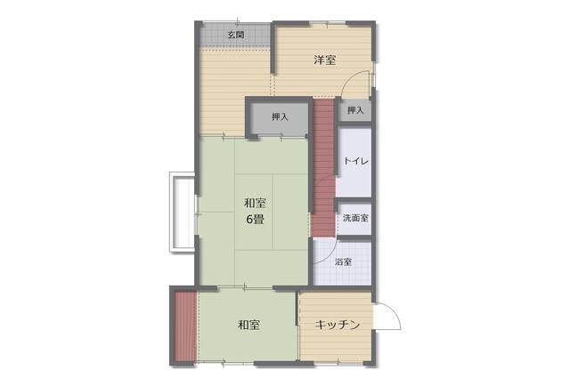 Fujiwara-cho 3-chome, Naka-ku, Okayama City (Takashima Station) Single-story house, 3DK &mdash; photo 1