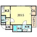 尼崎市 元浜町４丁目（武庫川駅） 2階 １Kの間取り図