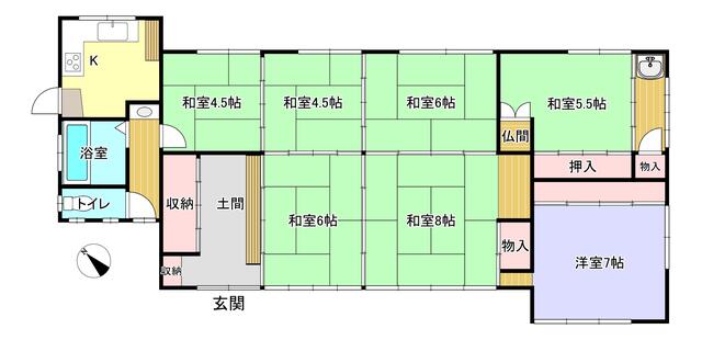 Kurashiki City, Kojima Tanokuchi 5-chome (Kojima Station), Single-story house, 7K &mdash; photo 1